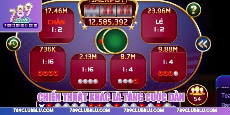 Chiến thuật khác là tăng cược dần