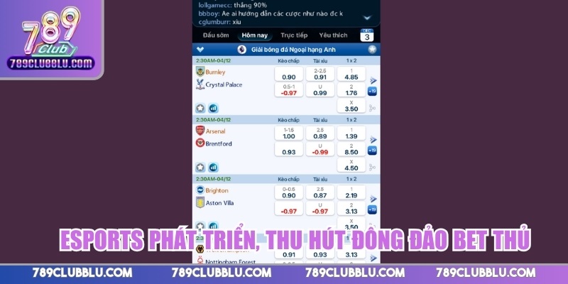 Esports phát triển thu hút đông đảo bet thủ