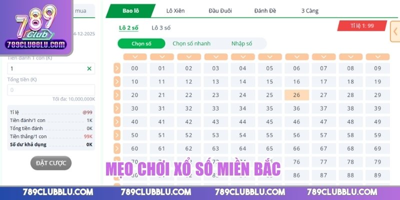 Mẹo chơi Xổ số miền Bắc